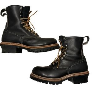 Red Wing 2218 Steel Toe Black Leather Logger Lineman Work Boots Mens 9